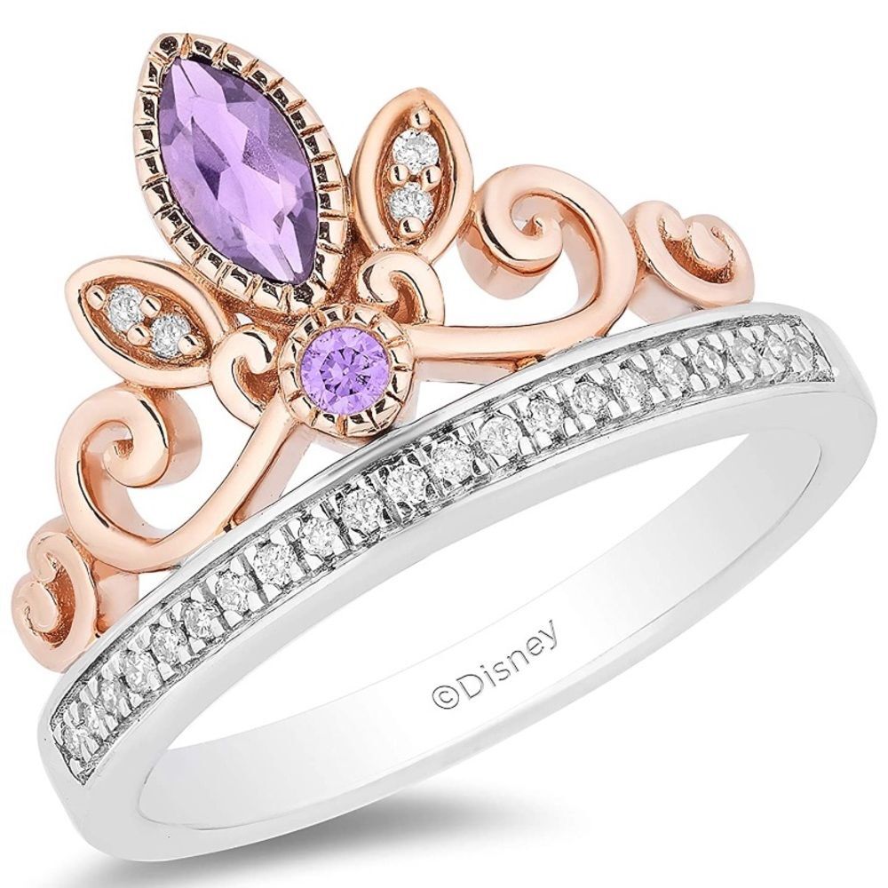Enchanted Disney Diamond Rose Rapunzel Ring
